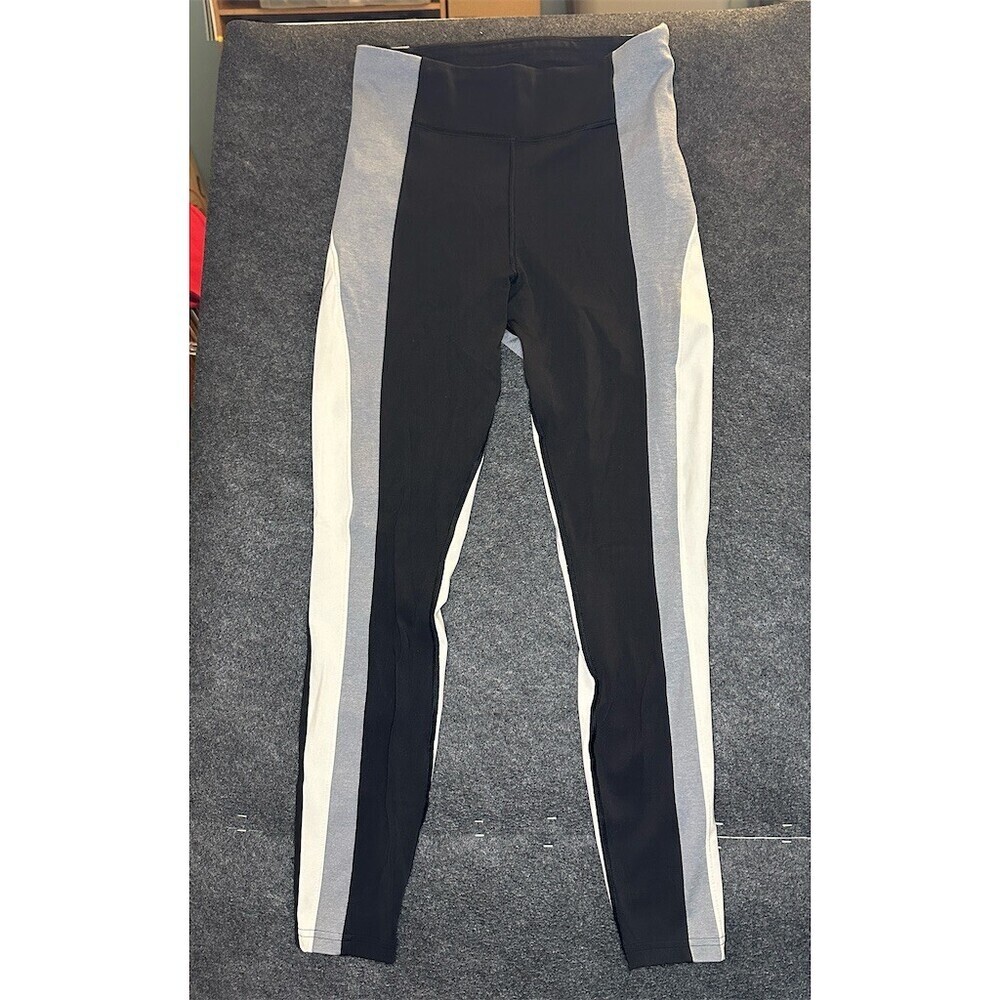 Athleta Crest Colorblock Tight Leggings Womens M High Rise Black Gray